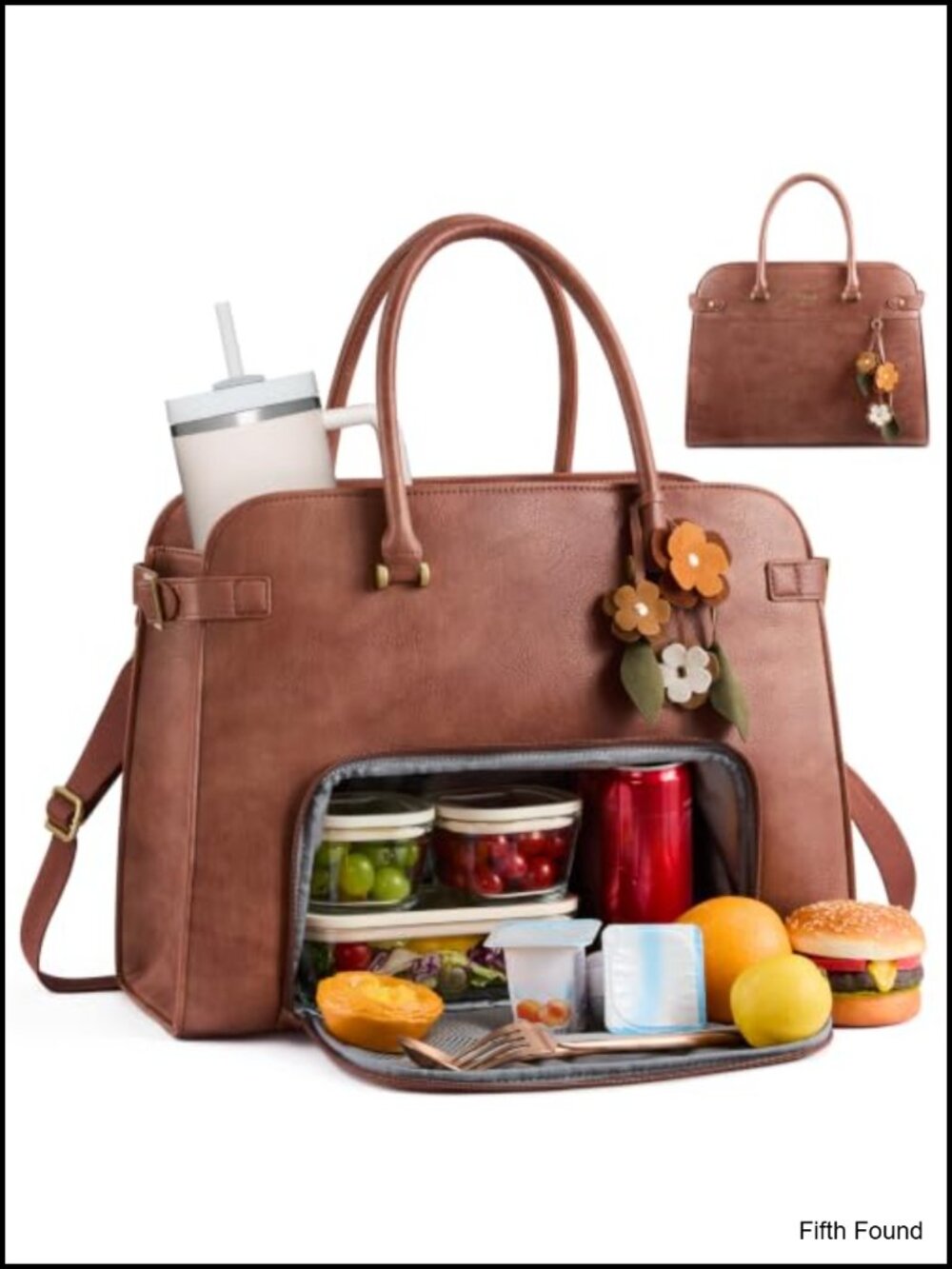 Insulated Lunch Bag Laptop Tote with 40oz Bottle Pocket, Work Bag